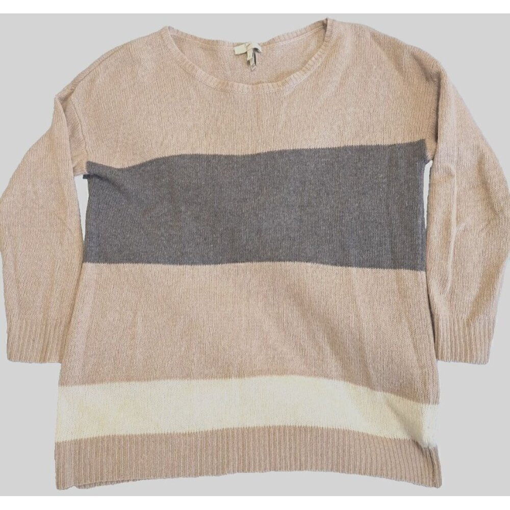 Joie Women's S Striped Long Sleeve Lambswool Cashmere Blend Sweater